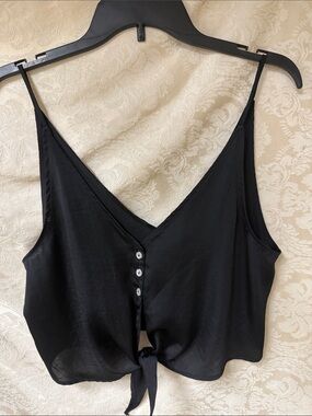 Free People Black Crop Top
